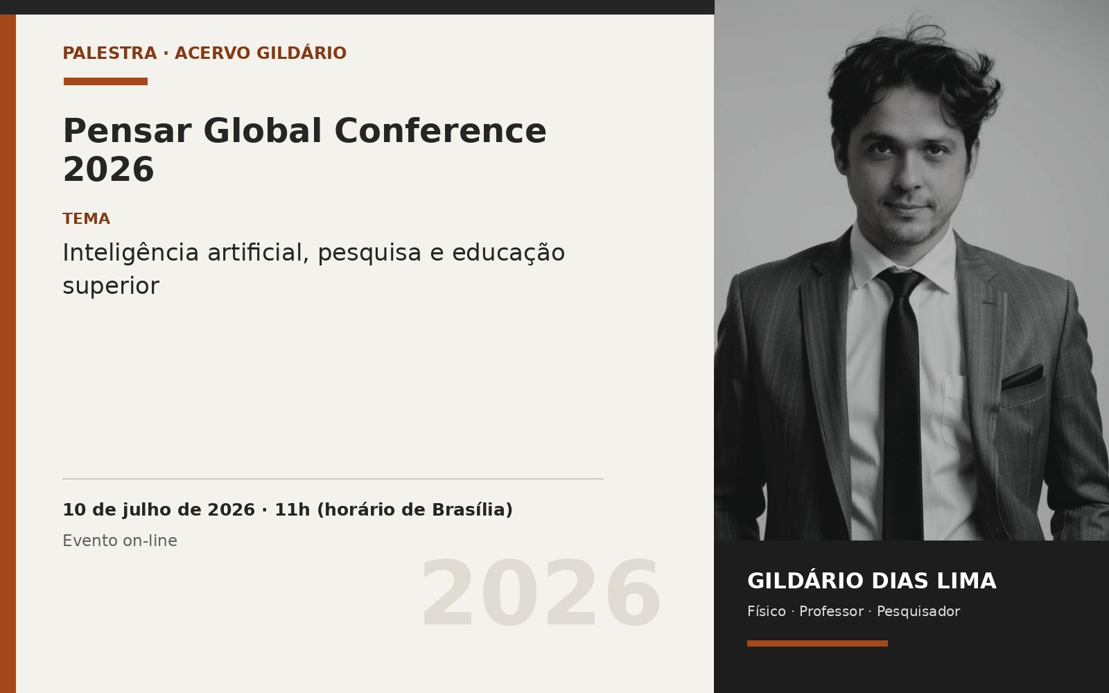 Inteligência artificial e educação superior na Pensar Global Conference 2026