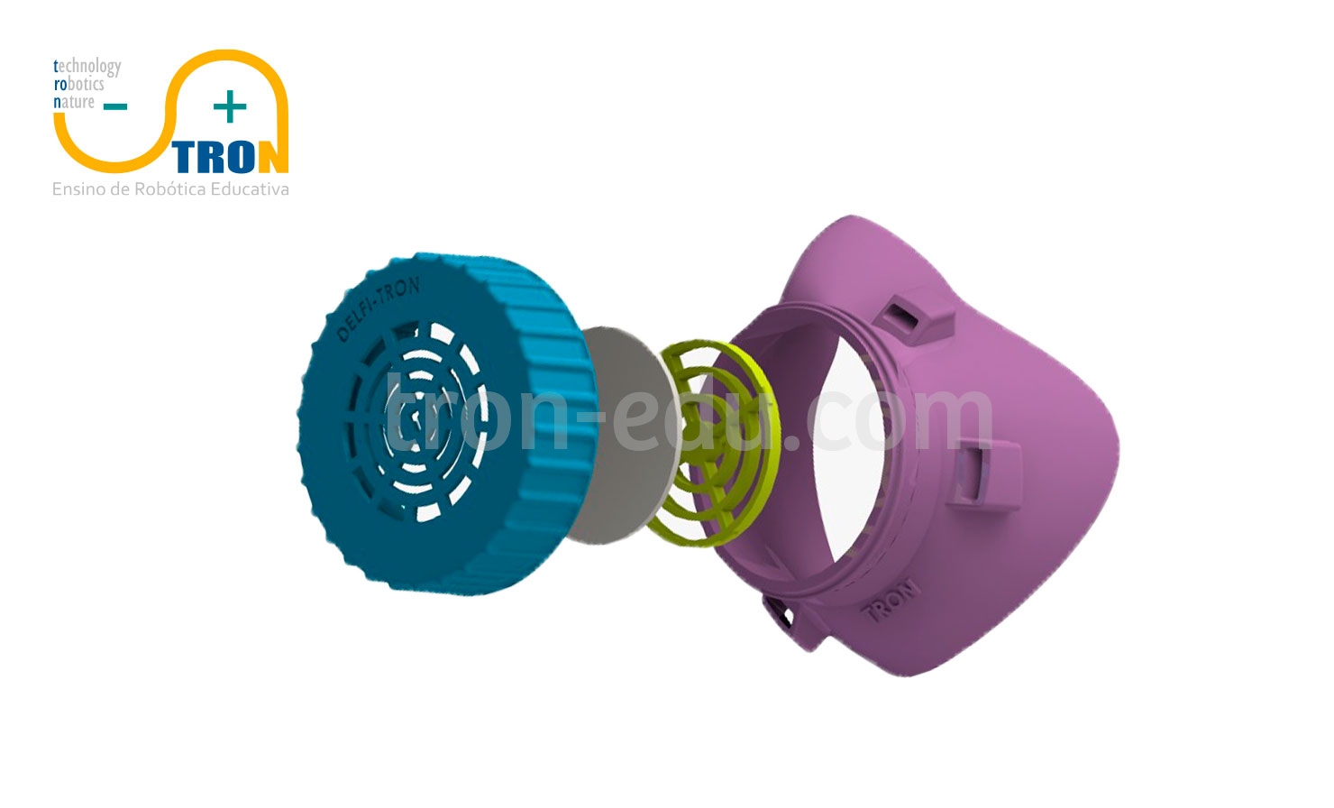 Delfi-Tron, equipamento de proteção respiratória, reutilizável, fácil manuseio e eficiência de filtração de 95%.